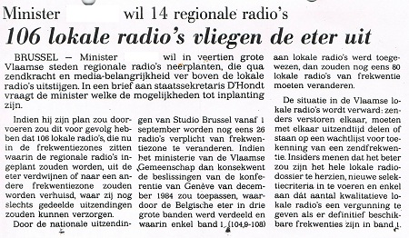 106 radios vliegen de ether uit